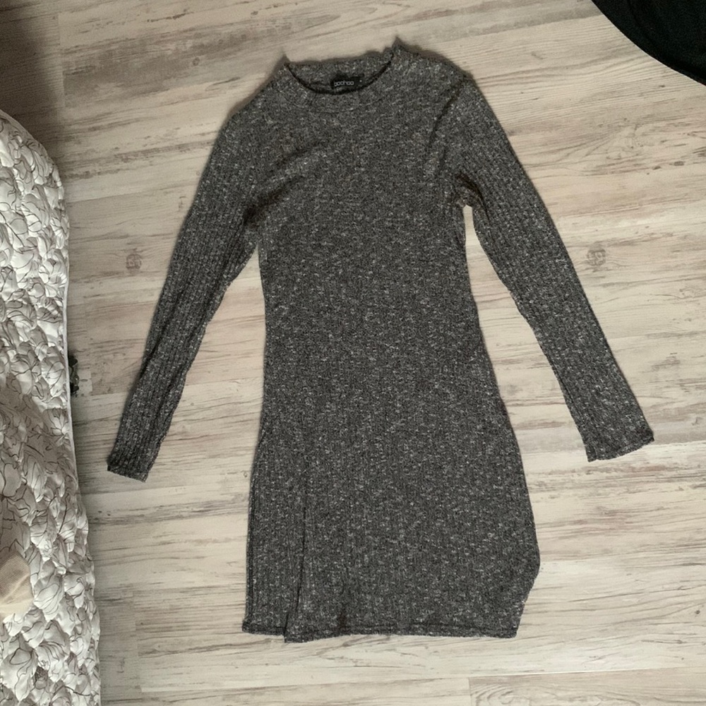 Gray boohoo Dress with Slit